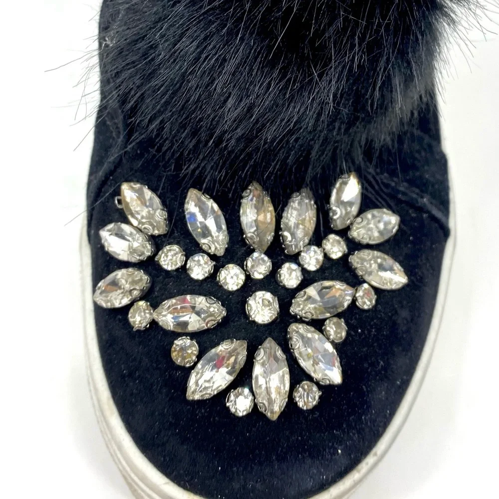 πSALEπ Sam Edelman Black Fur Leland Sneaker - Picture 6 of 9